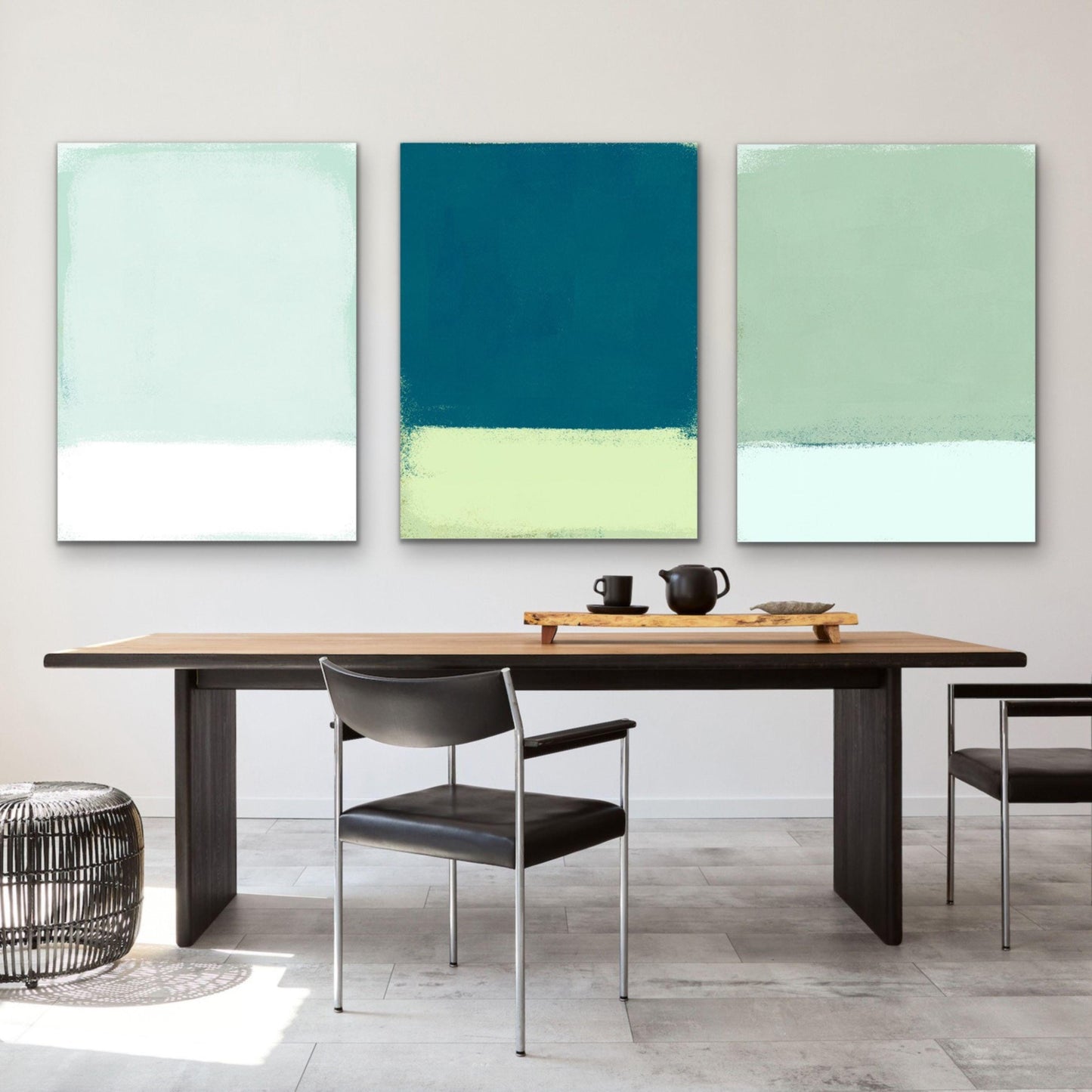 Coastal Abstract Wall Art Triptych, Soft Tone Contemporary Beach House Prints,