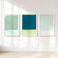 Coastal Abstract Wall Art Triptych, Soft Tone Contemporary Beach House Prints,