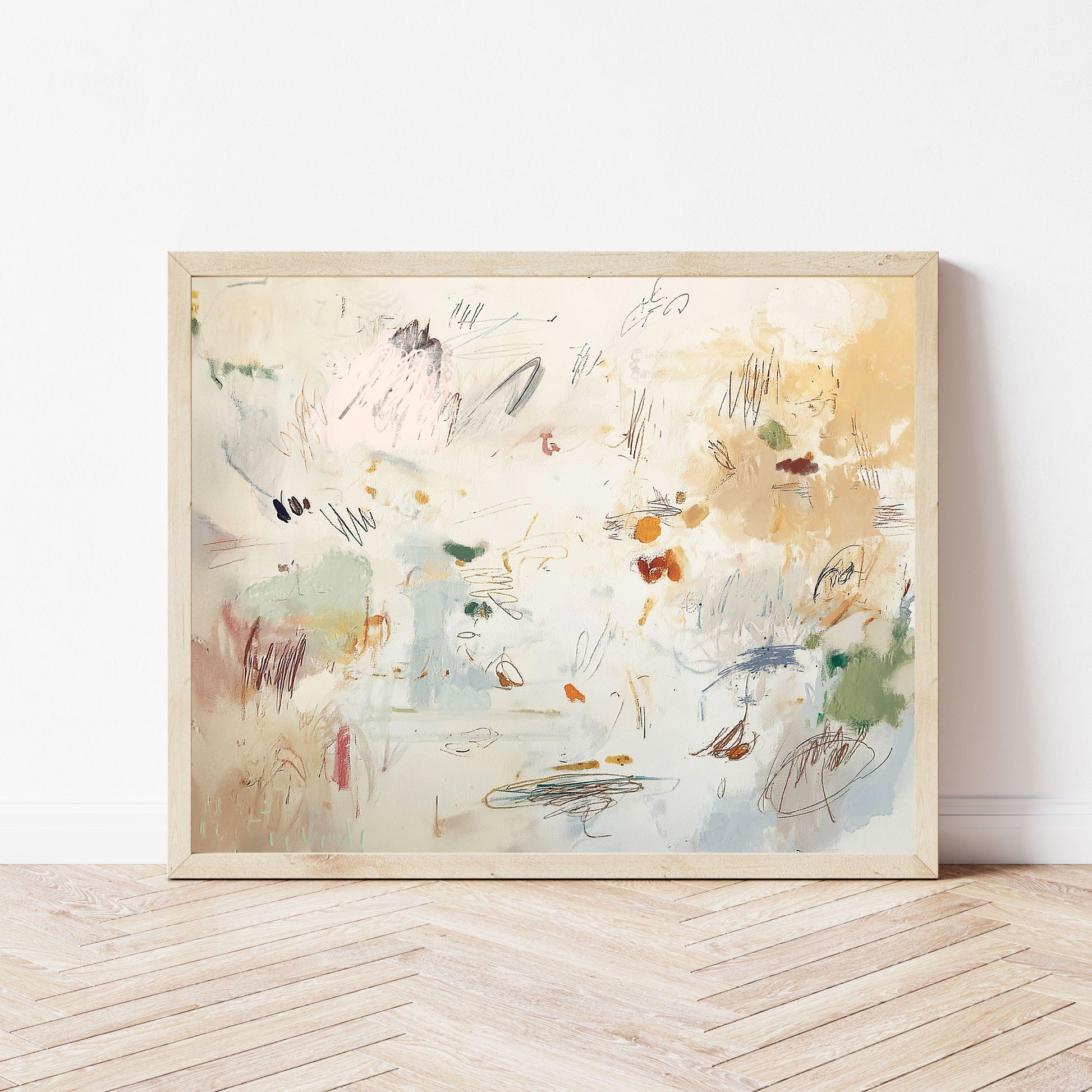 Abstract Beach Art Print, Neutral Coastal Minimalist Painting, Modern Beach House Decor,