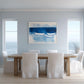 Blue Abstract Coastal Wall Art Print, Minimalist Boat Painting, Nautical Navy Blue Decor, Modern Beach House Art