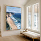 Pacific Ocean Cliff Art Print, Modern Beach House Decor, Vertical Artwork in Wrapped Canvas or Cotton Rag Paper, Framing Available