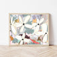 Large Abstract Botanical Wall Art, Modern Coastal Flower Painting, Beach House Decor,