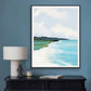 Abstract Coastal Landscape Art Print, Modern Beach House Decor, Minimalist Seascape Painting, Blue and Green Ocean Art