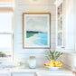 Abstract Coastal Landscape Art Print, Modern Beach House Decor, Minimalist Seascape Painting, Blue and Green Ocean Art