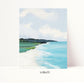 Abstract Coastal Landscape Art Print, Modern Beach House Decor, Minimalist Seascape Painting, Blue and Green Ocean Art