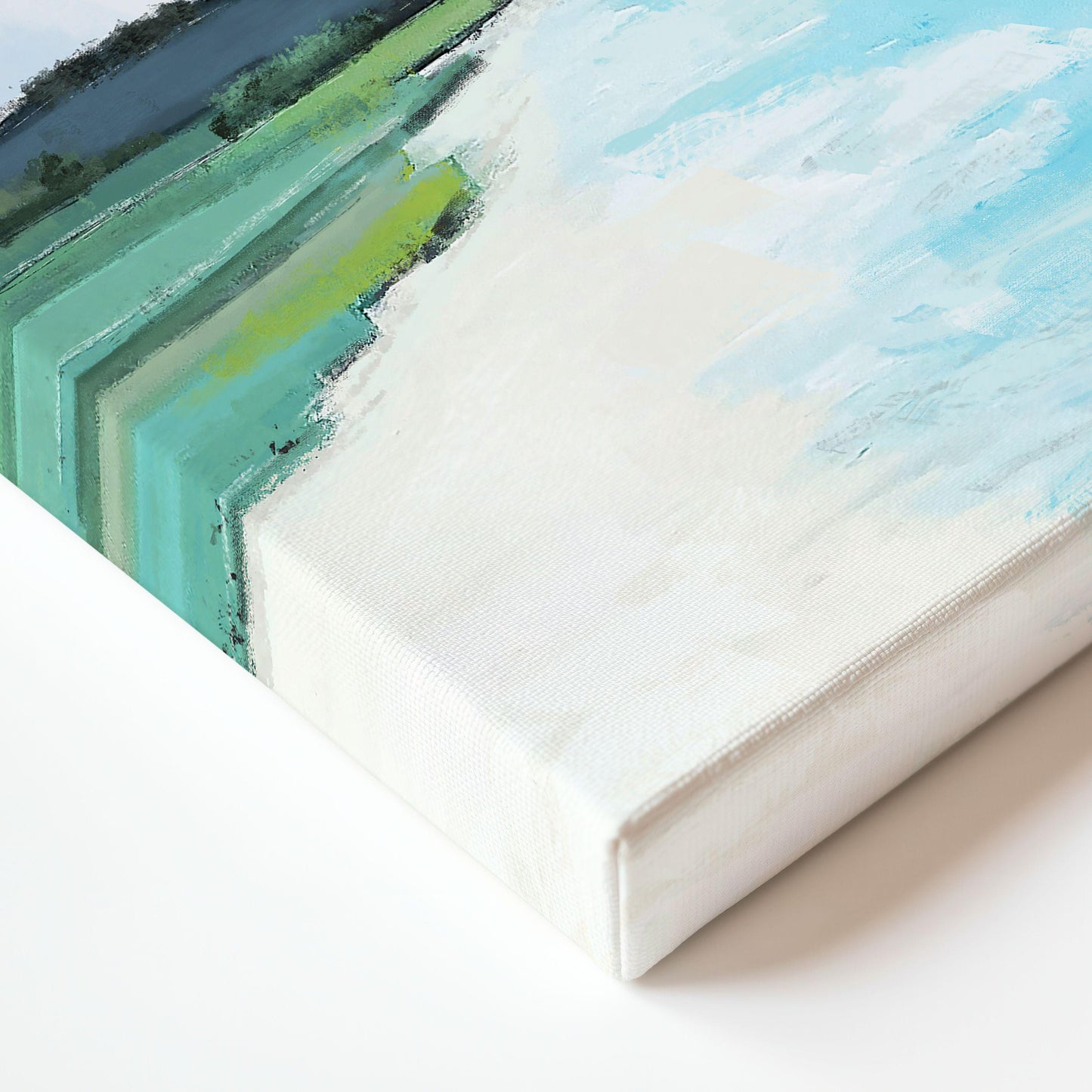 Abstract Coastal Landscape Art Print, Modern Beach House Decor, Minimalist Seascape Painting, Blue and Green Ocean Art