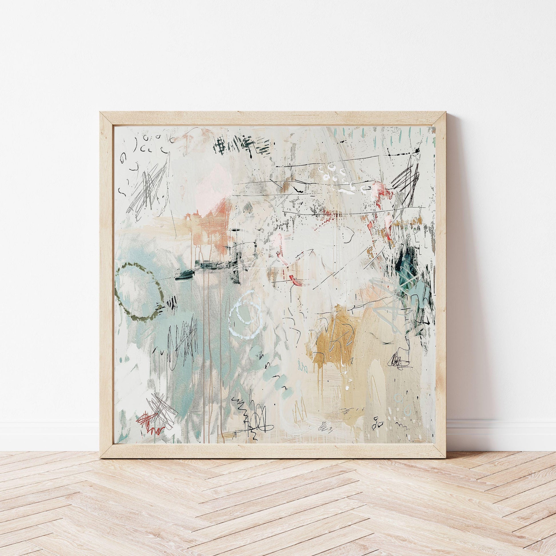 Coastal Abstract Wall Art Print, Neutral Beach House Decor, Modern Ocean Inspired Minimalist Art,