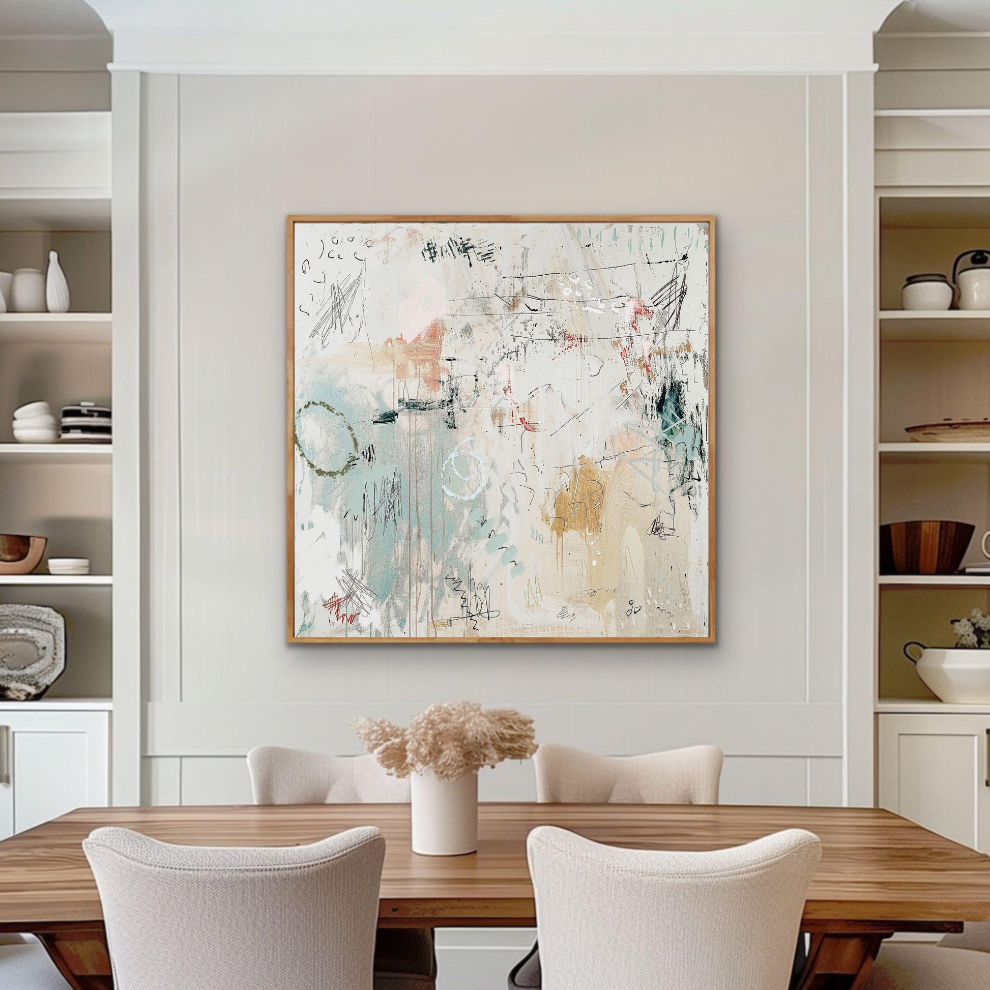 Coastal Abstract Wall Art Print, Neutral Beach House Decor, Modern Ocean Inspired Minimalist Art,