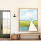 Coastal Home Art Print, Marshland Painting in Soft Blue and Green Tones, Modern Beachouse Decor, Large Vertical Artwork