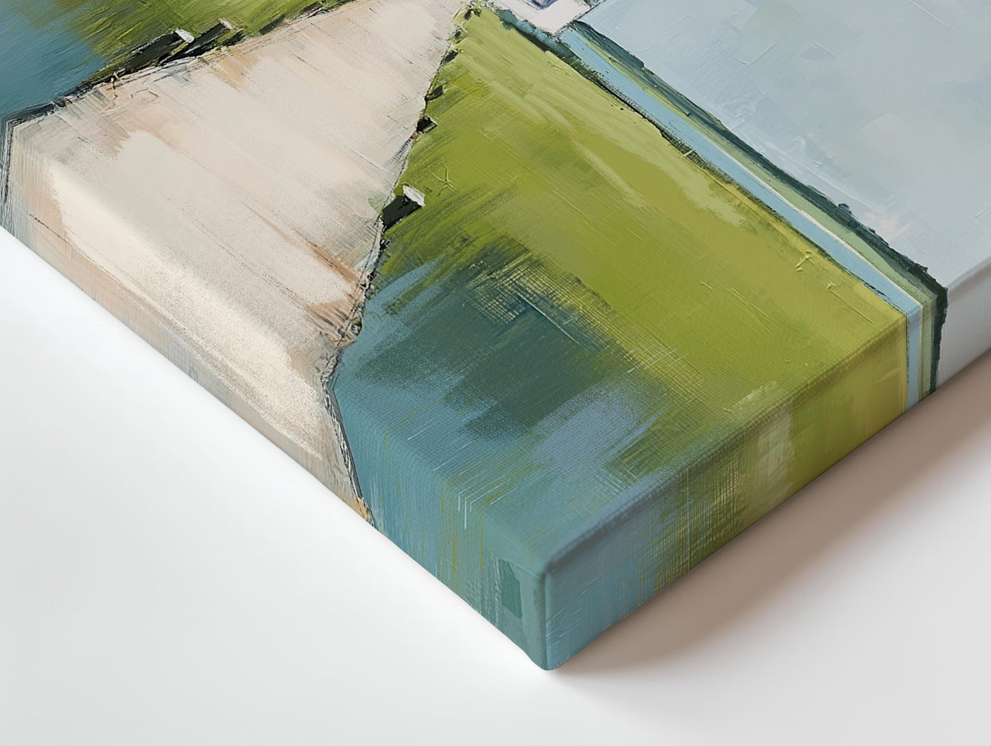 Coastal Home Art Print, Marshland Painting in Soft Blue and Green Tones, Modern Beachouse Decor, Large Vertical Artwork