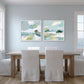 Abstract Coastal Landscape Print, Blue Green Tropical Beach Wall Art, Modern Beach House Decor