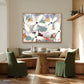 Large Abstract Botanical Wall Art, Modern Coastal Flower Painting, Beach House Decor,