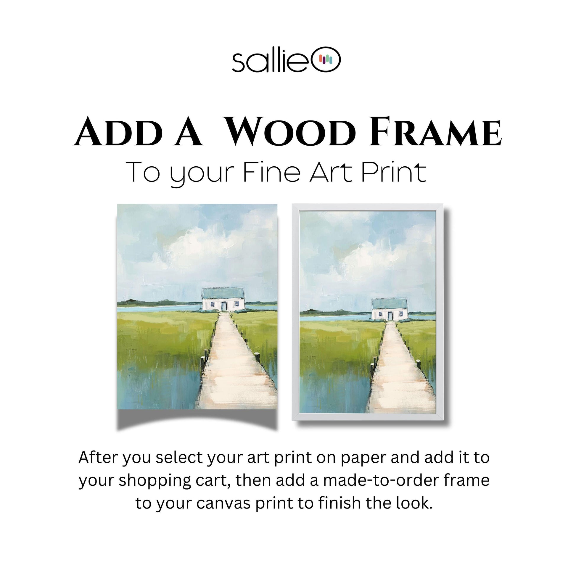 Wood Frame for SallieO Paper Prints, Made to Order Hand Crafted Wood Frames, SallieO Customers Only