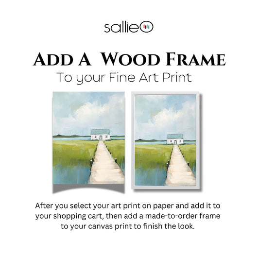 Wood Frame for SallieO Paper Prints, Made to Order Hand Crafted Wood Frames, SallieO Customers Only