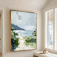 Ocean Shoreline Art Print No. 2, Beach Landscape Wall Art, Neutral Tone Coastal Painting, SallieO