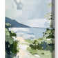 Ocean Shoreline Art Print No. 2, Beach Landscape Wall Art, Neutral Tone Coastal Painting, SallieO