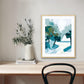 Coastal Palm Tree Abstract Wall Art Print, Modern Beach House Decor, Large Minimalist Seascape Artwork, Palm Shadows 1