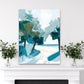 Coastal Palm Tree Abstract Wall Art Print, Modern Beach House Decor, Large Minimalist Seascape Artwork, Palm Shadows 1
