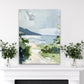 Ocean Shoreline Art Print No. 2, Beach Landscape Wall Art, Neutral Tone Coastal Painting, SallieO