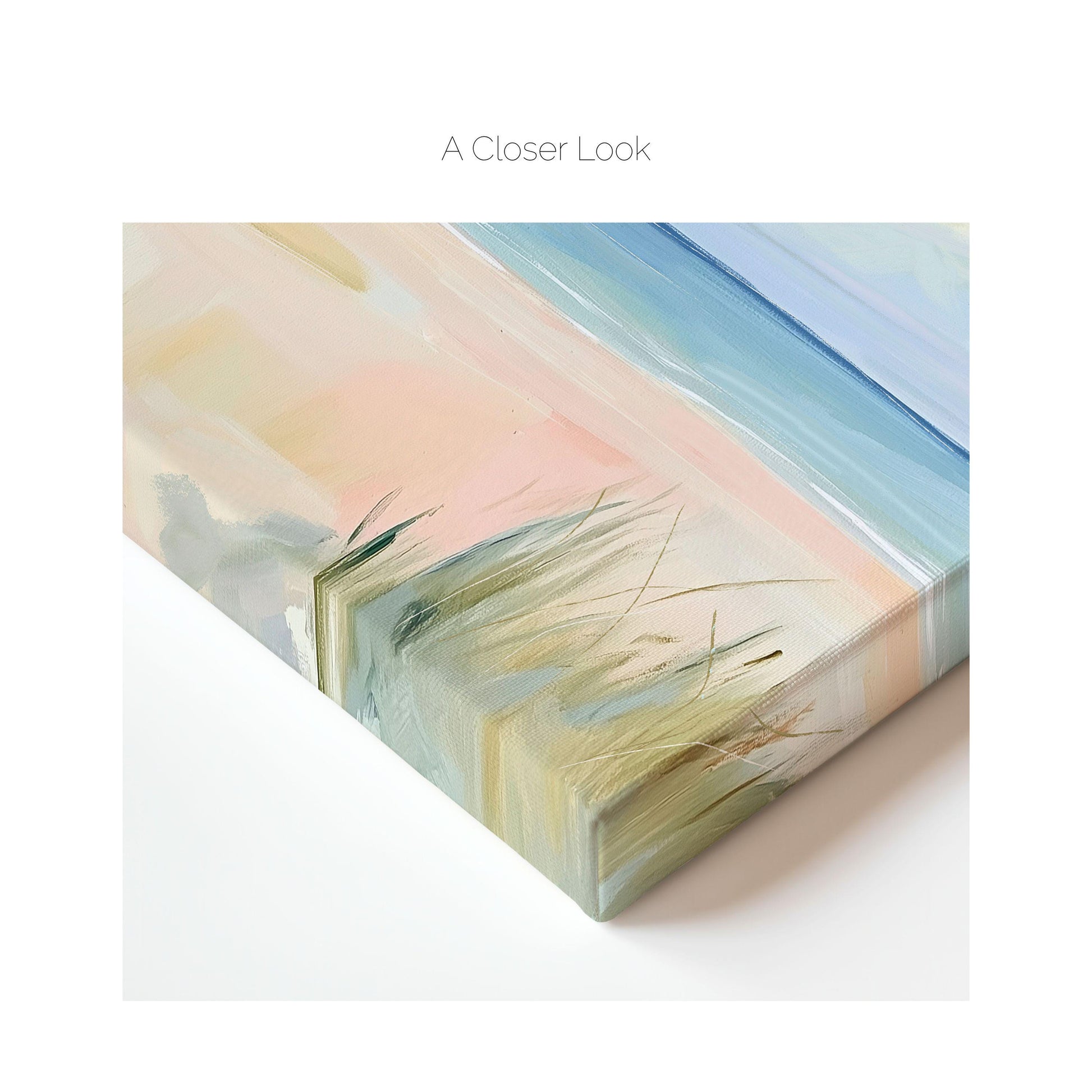 Coastal Beach Landscape Art Print, Pastel Ocean Seascape, Calm Shore Wall Art, Minimalist Coastal Decor, Of Salt and Sand
