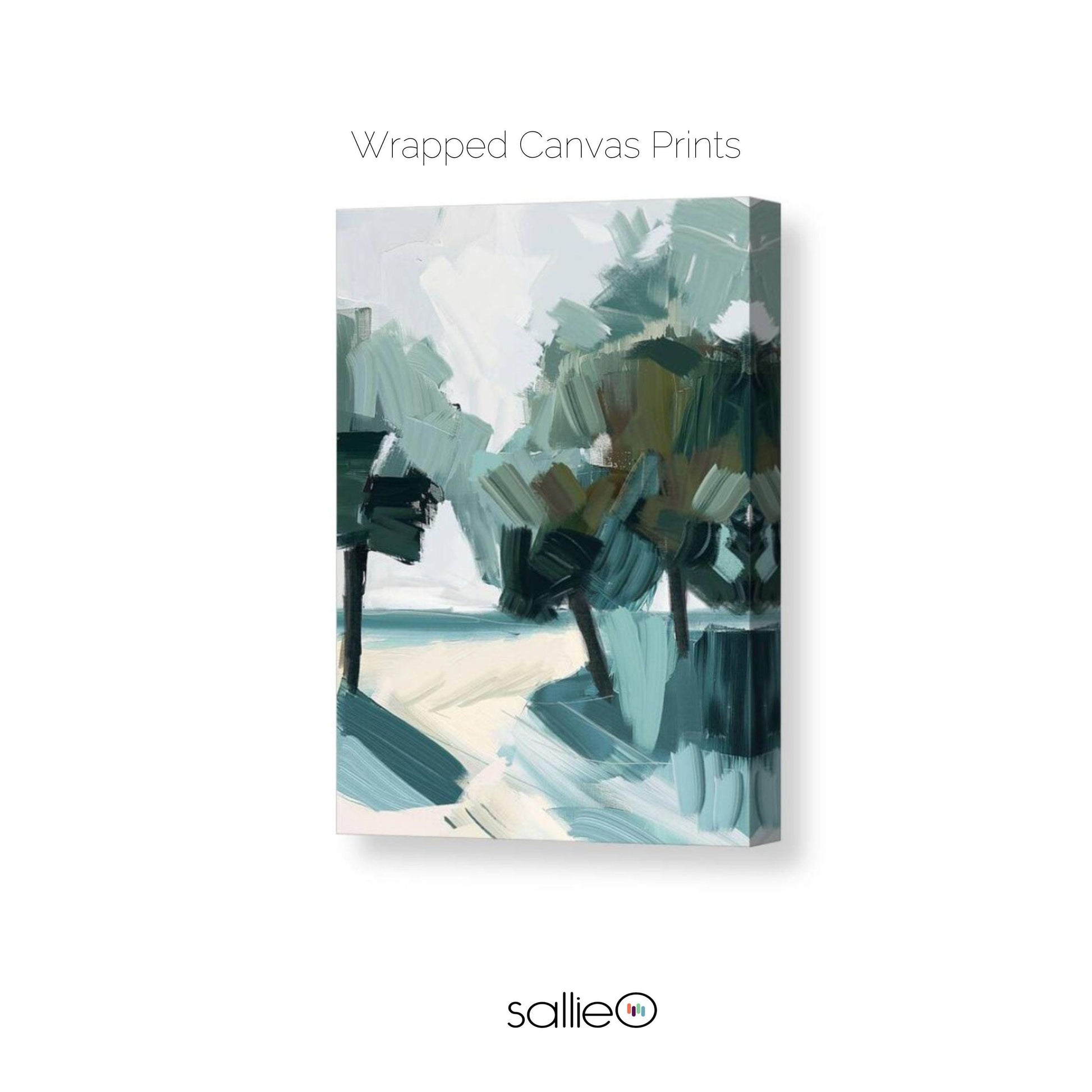 Abstract Seascape Wall Art Print, Modern Beach House Decor, Coastal Palm Tree Painting, Palm Shadows 2
