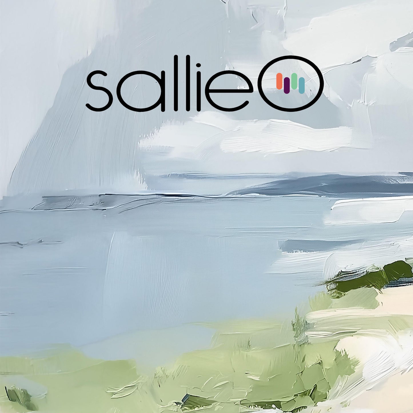 Ocean Shoreline Art Print No. 5, Beach Landscape Wall Art, Neutral Tone Coastal Painting, SallieO