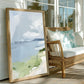 Ocean Shoreline Art Print No. 5, Beach Landscape Wall Art, Neutral Tone Coastal Painting, SallieO